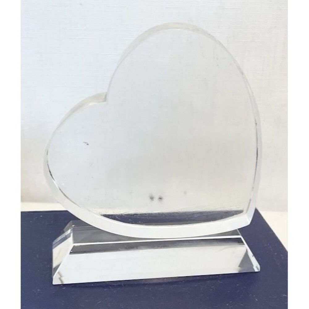 Optical Crystal HEART Blank Paperweight Award Business Logo Sport NOT ENGRAVED